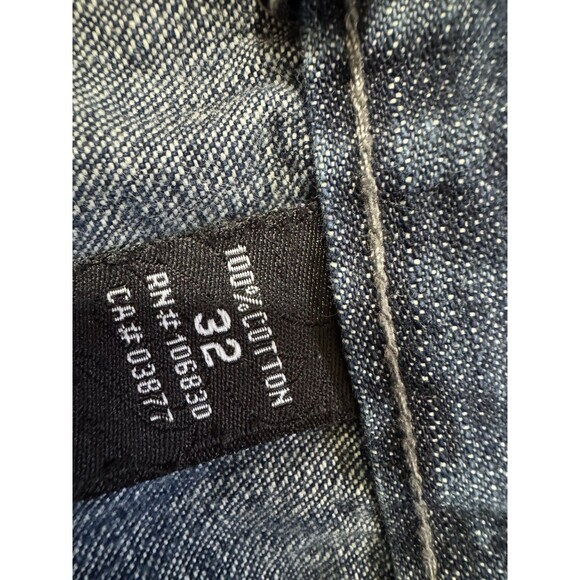 Y2K Rocawear Jeans Men’s 32 Dark Wash Patch Design Hip Hop Streetwear Vintage De - Picture 6 of 9